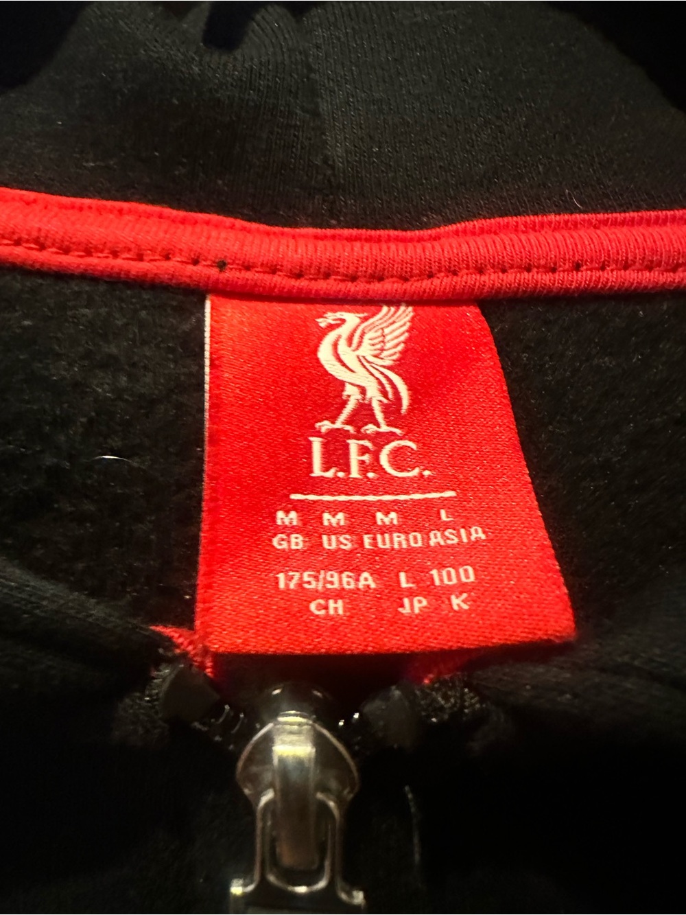 Official L.F.C. Liverpool Football Club Zip Through Hoodie Black M NEW - Picture 8 of 11